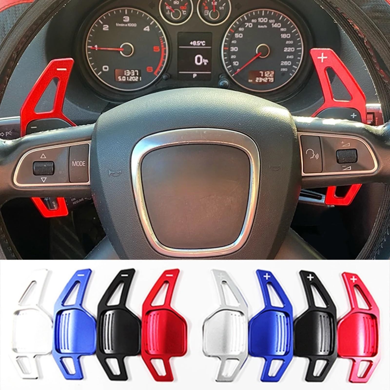 Dla A3 dla 8Y A4 A5 2020 2021 2 2 szt. Car Styling Krzywki zmiany biegów w kierownicy Przedłużenie krzywki zmiany biegów (niebieski)