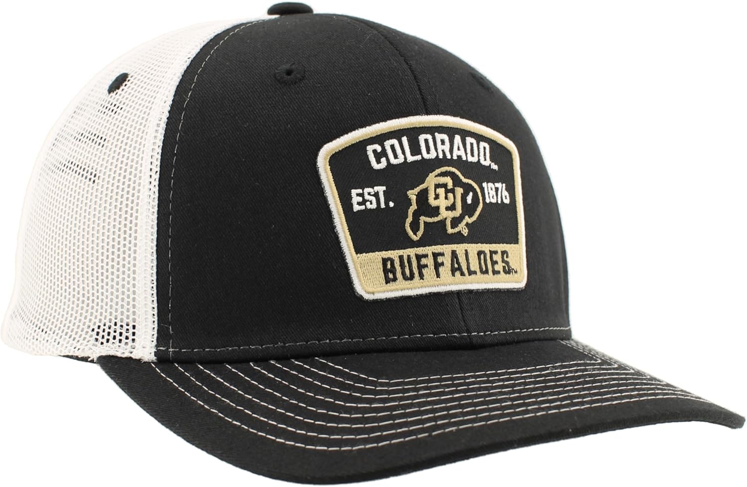 ZHATS Standard NCAA Officially Licensed Trucker Hat Dakota Switchback Patch Black White, One Size - Image 5