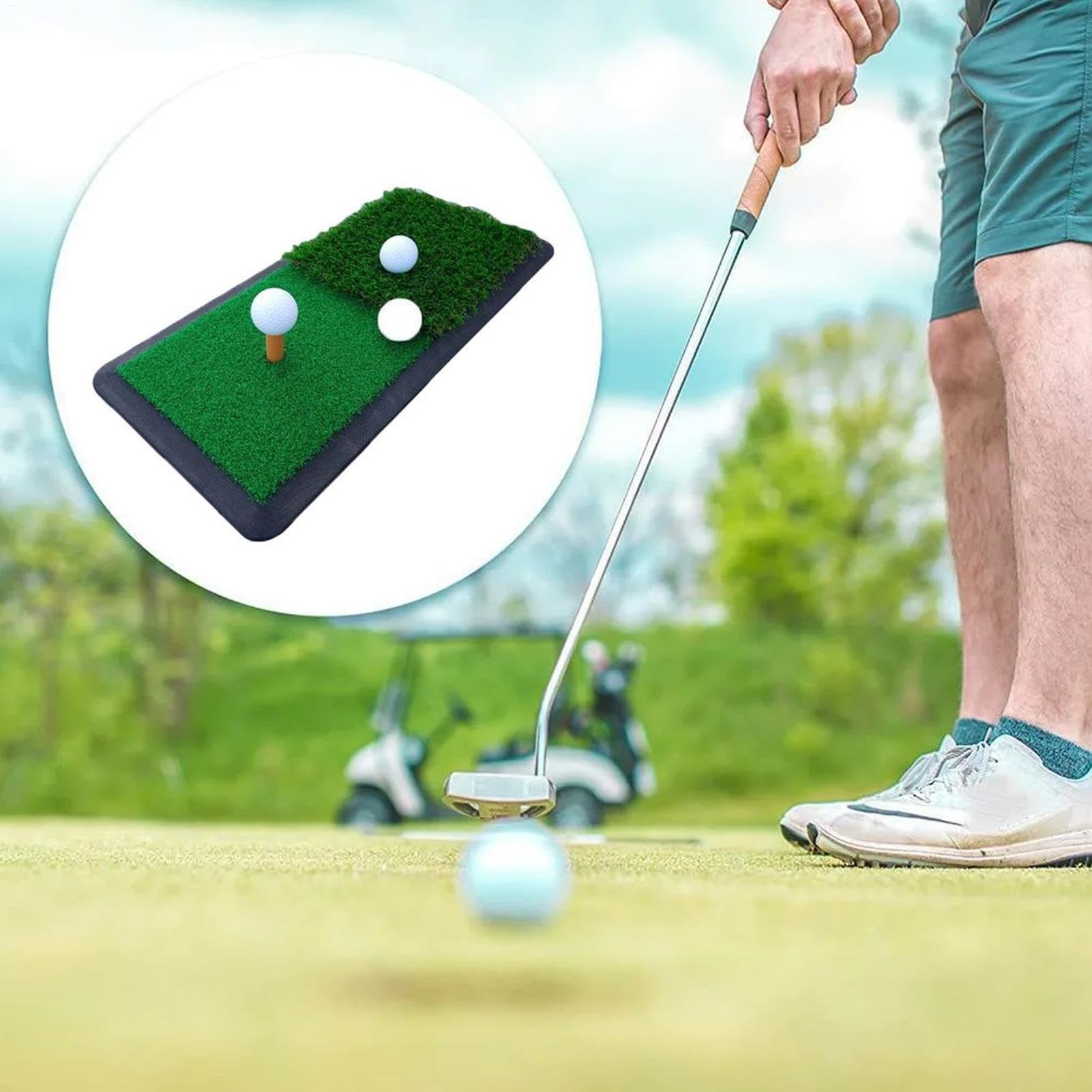 Alfombra de Entrenamiento de Golf para, alfombras de Golf | 7.87x19.29 Pulgadas Mat de práctica de astillado,Entrenamiento Swing & Chipping colocando Almohadilla de Entrenamiento de césped Artificial