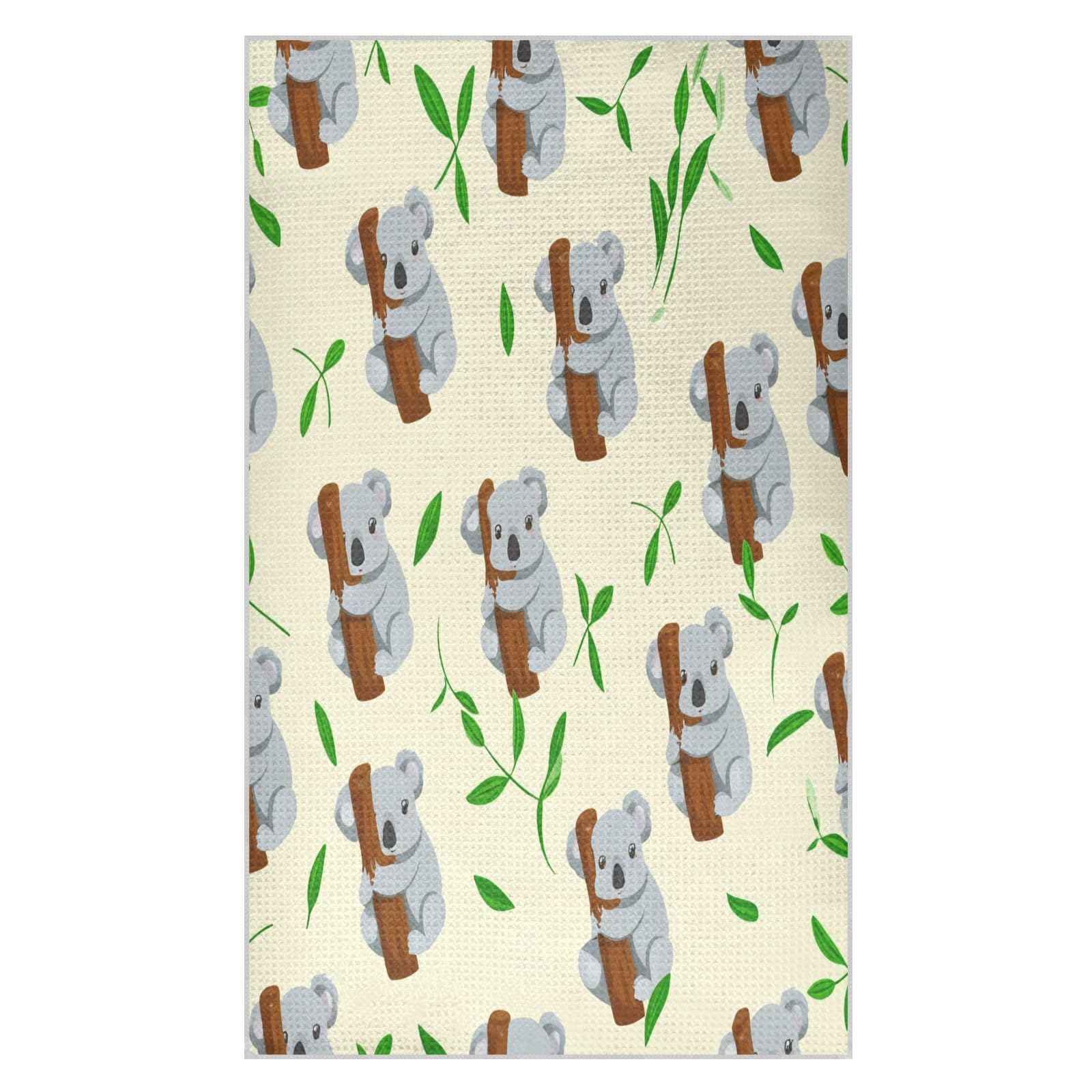 BURSTDDY Koalas and Leaves Kitchen Towels,Absorbent Dish Towels 1 Pack