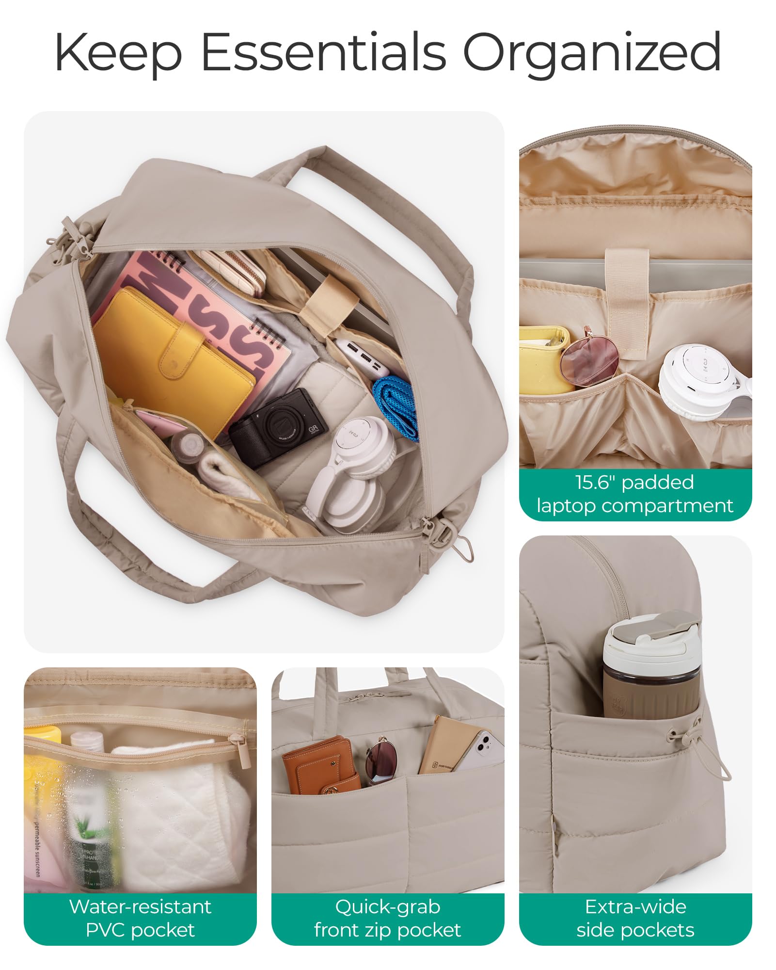 BAGSMART Gym Bag for Women with Toiletry Pouch, Lightweight Weekender Bags for Women with Wet Pocket, 31L Travel Duffle Carry On Bag, Weekender Overnight Bag for Travel,Water Resistant,Dark Pink: Camel