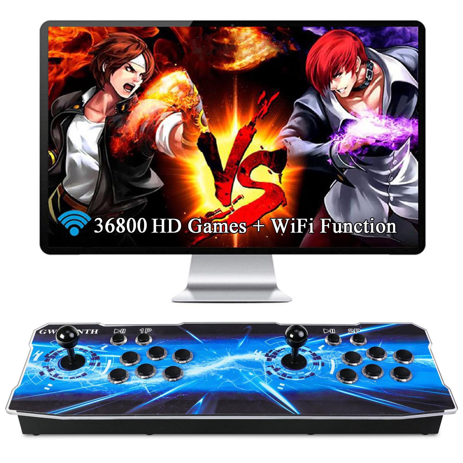 GWALSNTH 3D Pandora Box 18S Pro Arcade Games Console, 36800 in 1 HD Video Game Machine,Plug and Play Games at Home,WiFi Function
