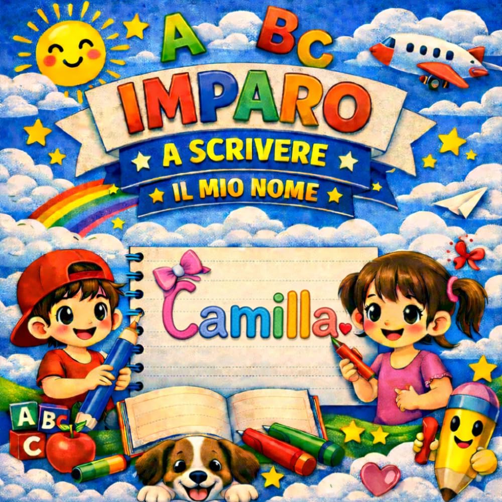 CAMILLA - Il mio libro per imparare a scrivere il mio nome: Pregrafismo e scrittura per bambini 3-6 anni | Traccia le lettere del tuo nome | Regalo personalizzato