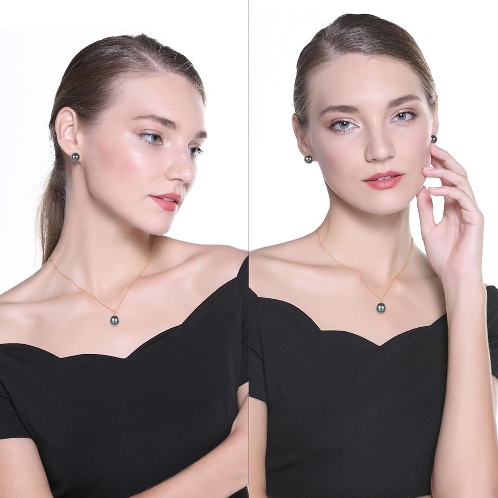 Amazon.com: VIKI LYNN Tahitian Black Pearl Necklace for Amazon.com: VIKI LYNN Tahitian Black Pearl Necklace for