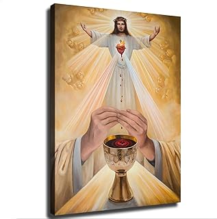 SaiFfe Presence of Our Lord Jesus Christ In The Eucharist Poster Decorative Painting Print Modern Home Bedroom Living Room Decoration Canvas Wall Art Aesthetic (Unframed,08×10inch)