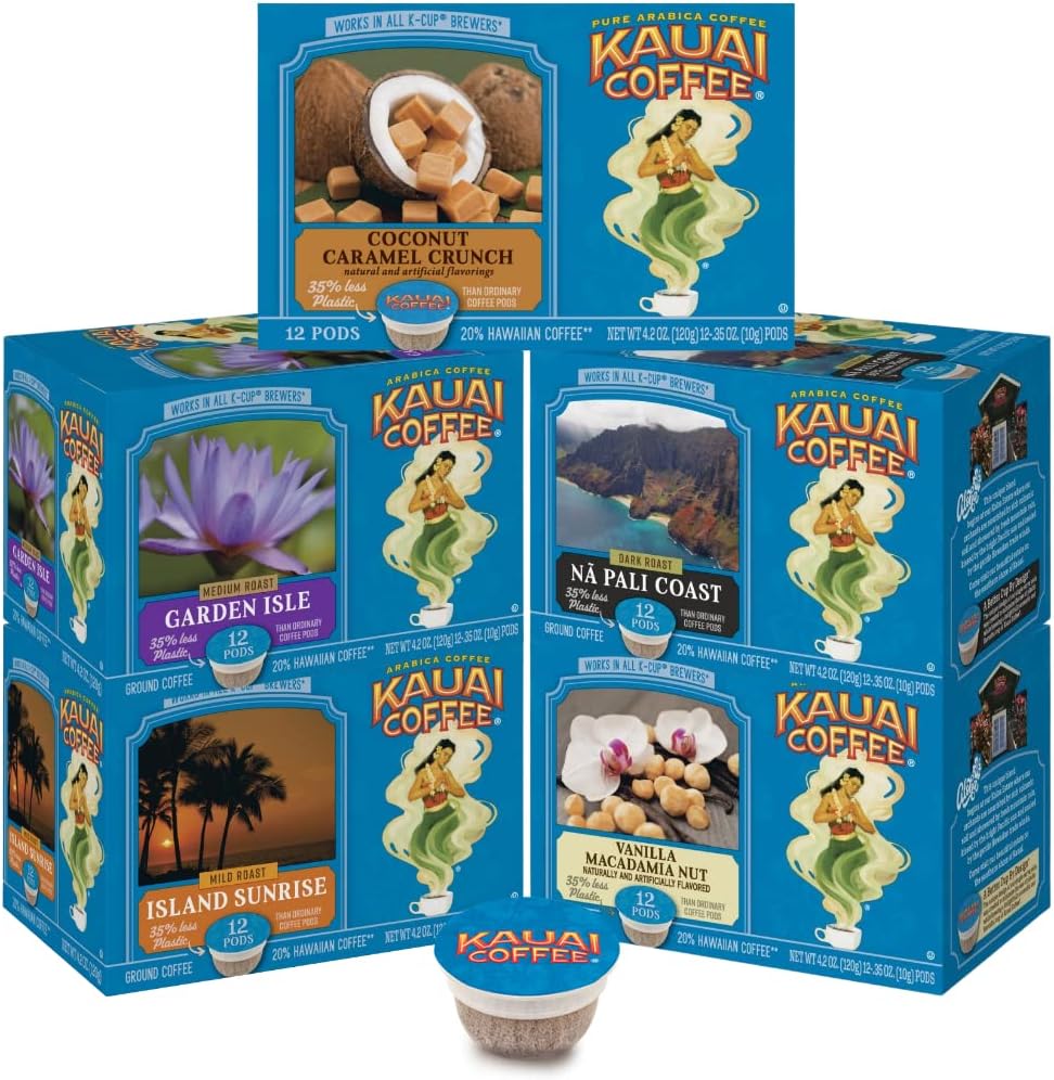 Kauai Coffee Single Serve Cups pods (Vanilla Macadamia Nut