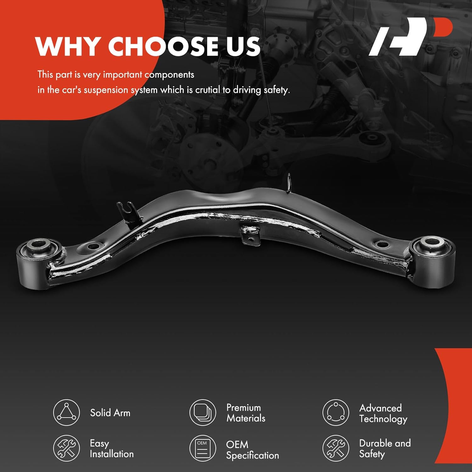 A-Premium Rear Left Upper Control Arm, with Bushing, Compatible with Nissan Juke 2011 2012 2013 2014 2015 2016 2017
