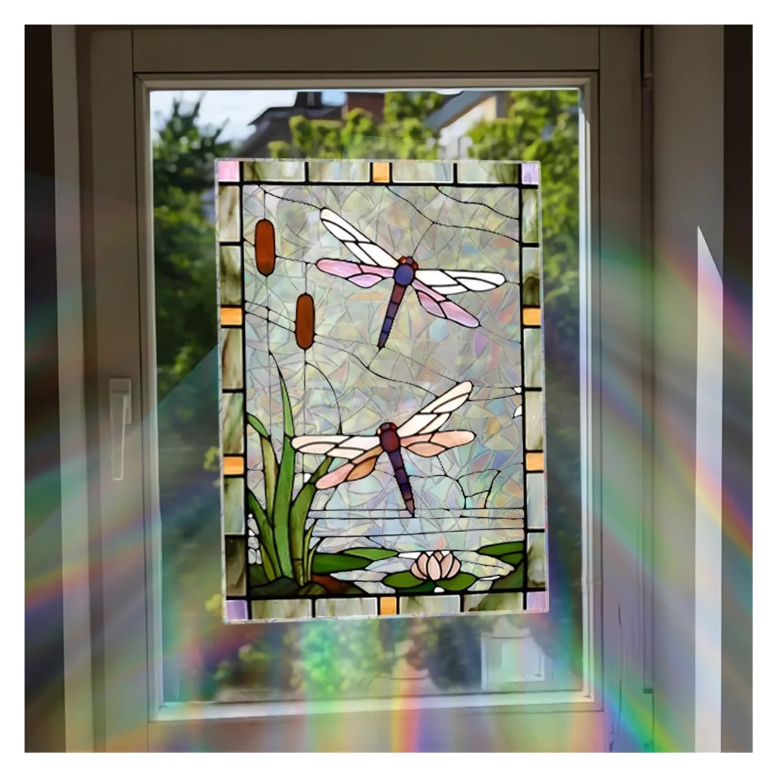 Static Cling Film 3D Stained Glass Privacy Sticker For Shower Windows Living Room Decor