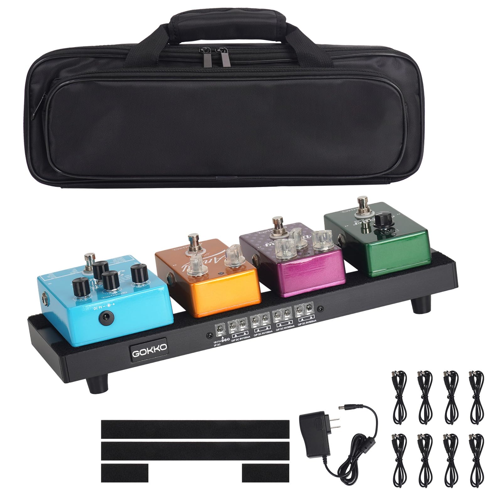 Amazon | GOKKO電源内蔵エフェクターボード アルミニウム合金 ペダル