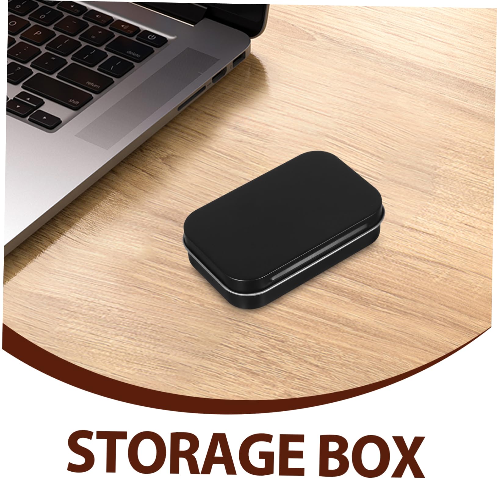 ORFOFE 10pezzi Scatola Cerniera Per Carte Da Gioco Contenitore Metallo Quadrato Nero Organizer Per Carte Collezionabili Scatola Immagazzinaggio Decorativo Per Casa e Viaggio