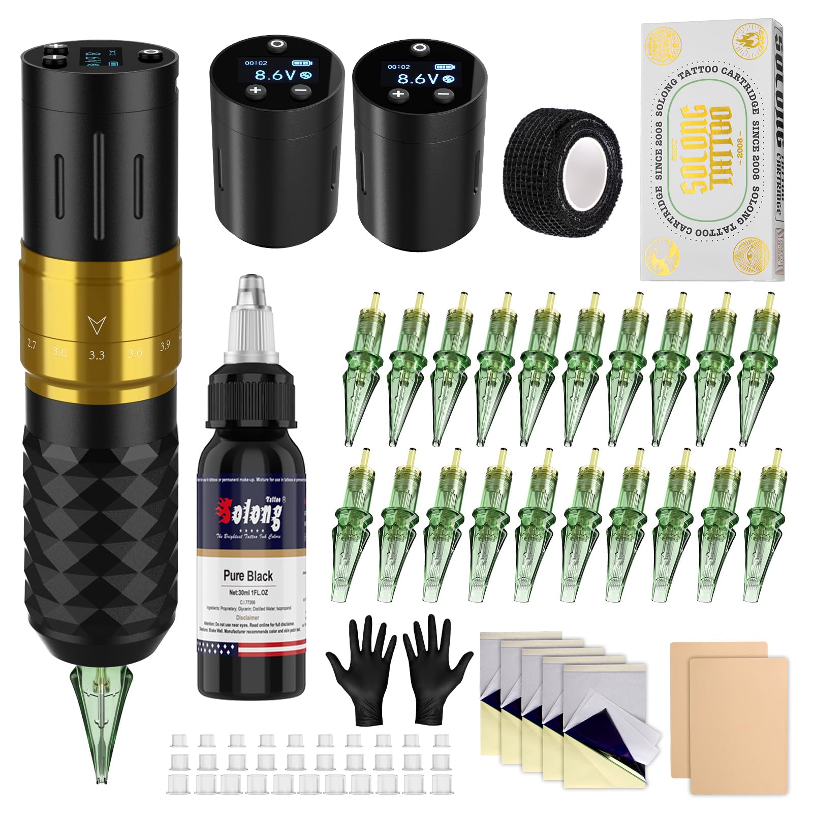 tatuaggio wireless con 20 spinelli 30 ml inchiostronero
