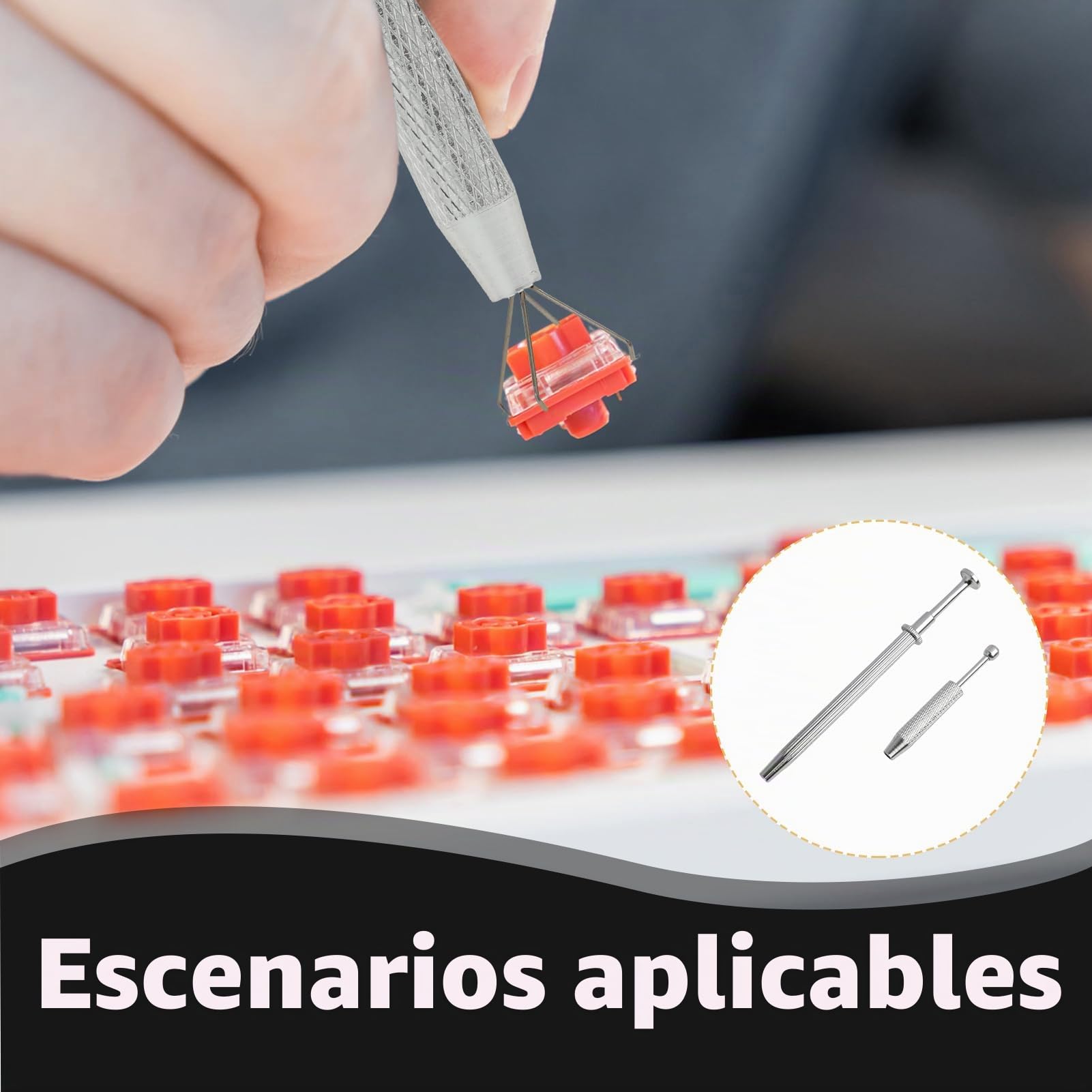 2 piezas de aleación de aluminio Piercing de pinza intercambiable con garras de agarre cuádruples, herramienta de precisión para abrir y apretar cierres de bola
