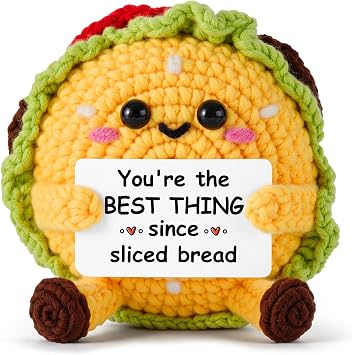 Anniversary Birthday Gifts for Men Women Him Her- Handmade Crochet Burger- Funny Romantic Gifts for Boyfriend Girlfriend Husband Wife, Love Reminder, Super Cute Home Offices Desk Decor
