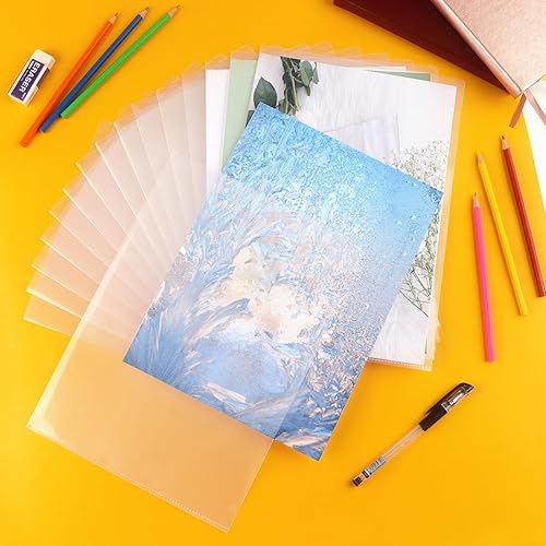 Miniatura 7 de Paquete de 16 carpetas transparentes para archivos, fundas de plástico para proyectos, fundas de papel de plástico para tamaño carta y A4 para