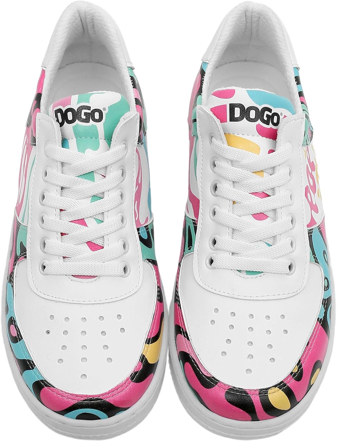 White Sneakers for Women - Handmade Women's Fashion Sneakers, Vegan Leather and Unique Design Dice Sneakers