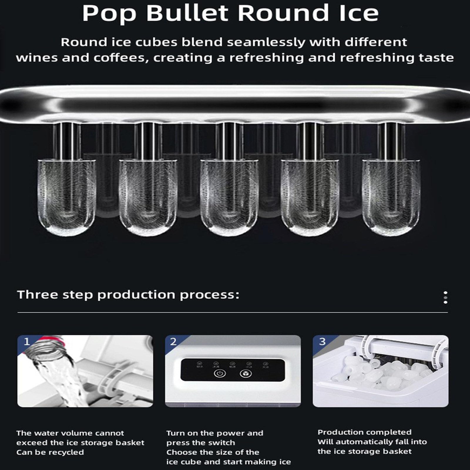 Fabricador De Hielo 10kg/24h, Fabricador De Hielo 9 Cubitos De Hielo En 6 Minutos, Fabricador De Hielo 125w con Función De Autolimpieza, con Pala Y Cesta para Hielo, Fabricador De Hielo.