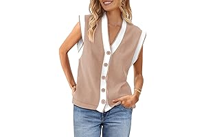 Merokeety Women's Button Down Cardigan Vest