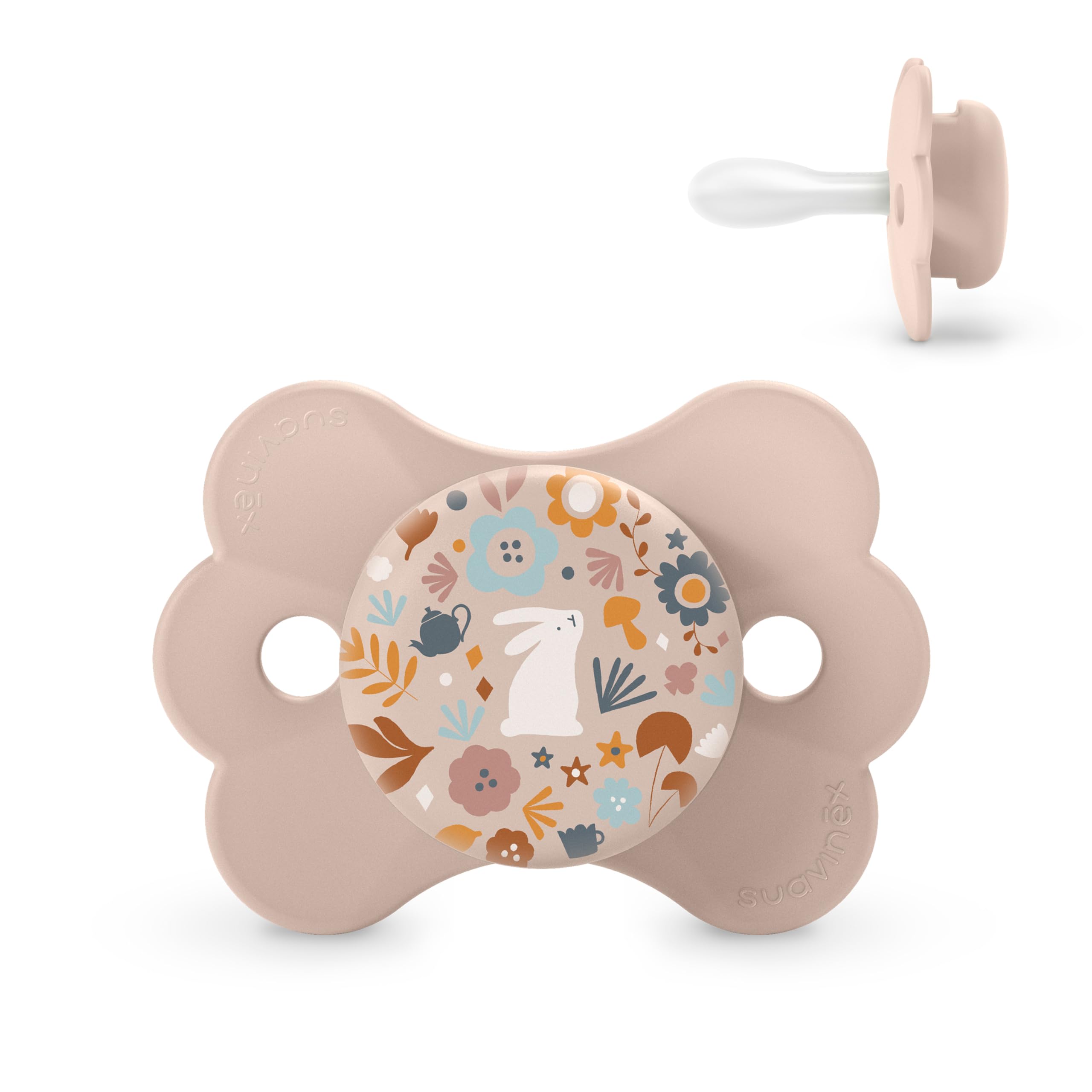 Suavinex, Pack 2 Chupetes con Tetina Fisiológica de Silicona SX Pro, Tetina Simétrica, Plana y Flexible, Bebés 0/6 Meses y Recién Nacidos, Respeta el Desarrollo Bucodental, Wonderland Azul/Beige — view 10
