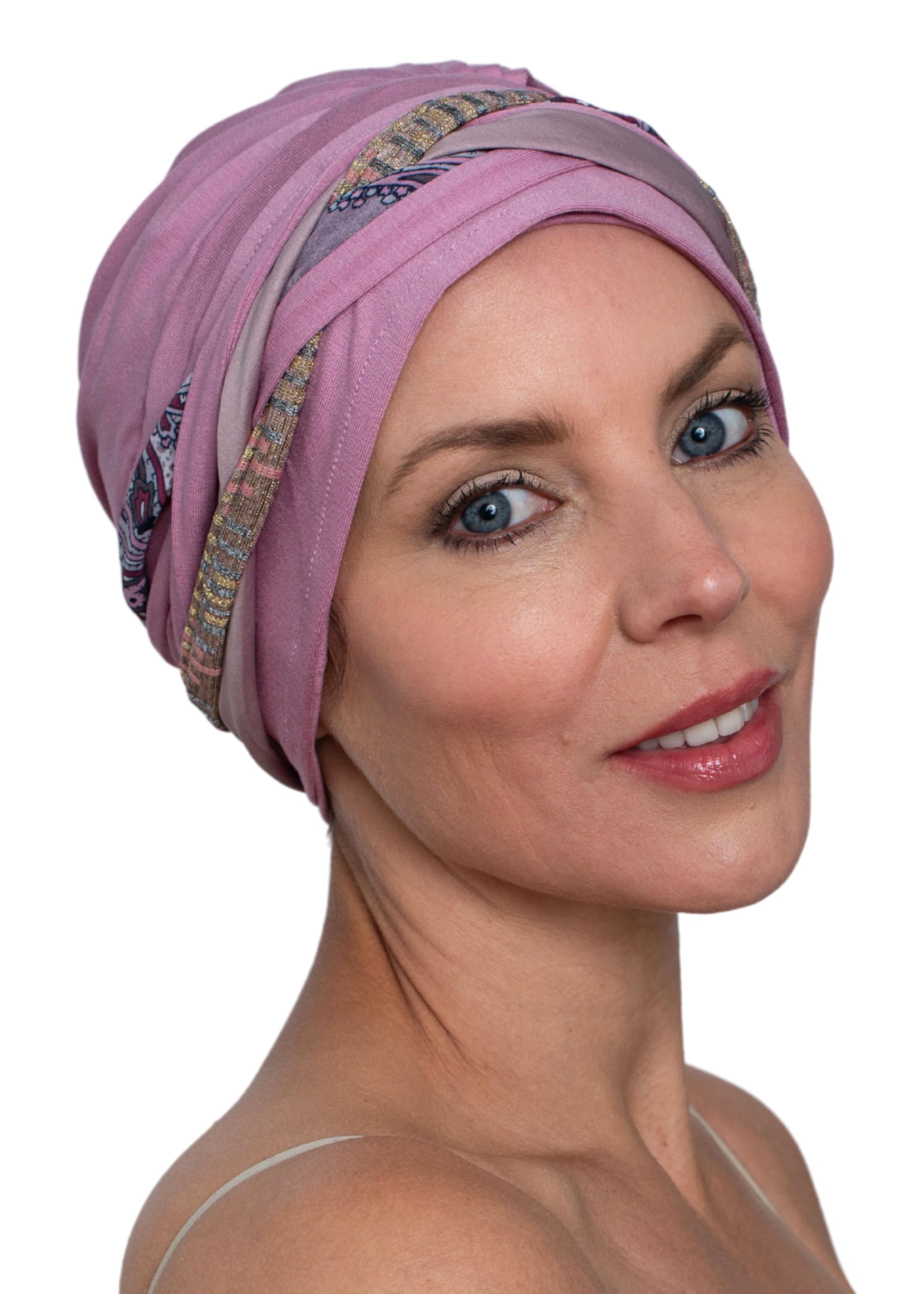 Deresina Turbante Chemioterapia in bambù, Turbante Boho Chic per Donne con Perdita di Capelli