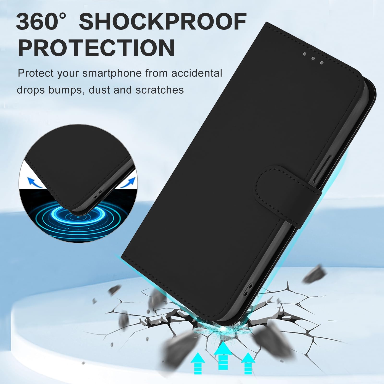 Etui do Samsung Galaxy S20 FE 5G/4G, etui premium ze skóry PU, otwory na karty; etui na portfel, odporne na wstrząsy etui ochronne do Samsung S20 FE 5G/4G (czarne)