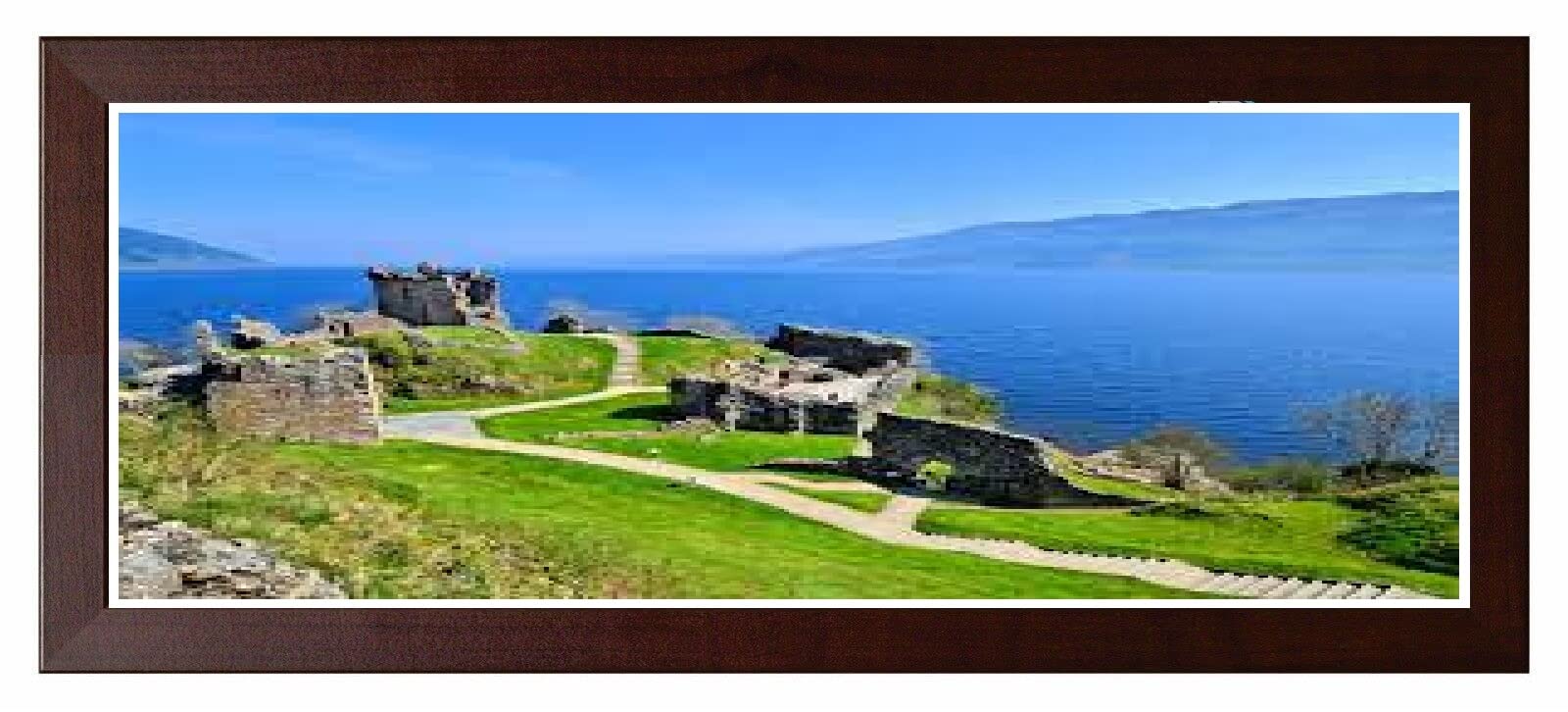Photo Frame Flat Photo Frames Panoramic Picture Framers Real Wood Poster Frames Mahogany 10Cm X 30Cm Acrylic Glass Wall Decoration Frames