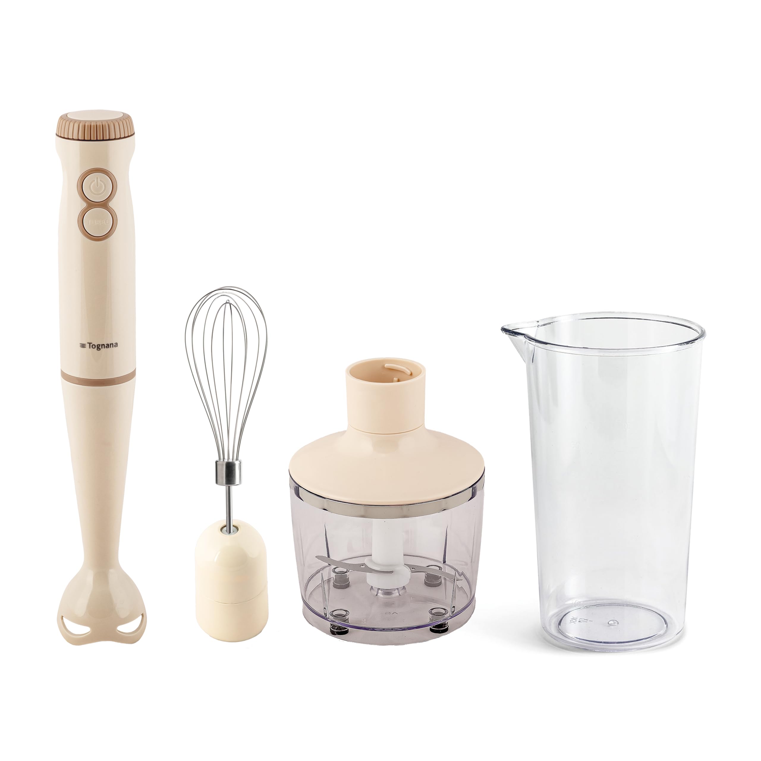 Tognana Iridea, Frullatore a Immersione 3in1, plastica-acciaio inox,Champagne