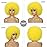 JSDshine Yellow Afro Wigs for Women - Soft 70s Kinky Curly Synthetic Hair Wig with Bangs, Natural Looking Short Afro Puff Bouncy Big for Daily & Party Use
