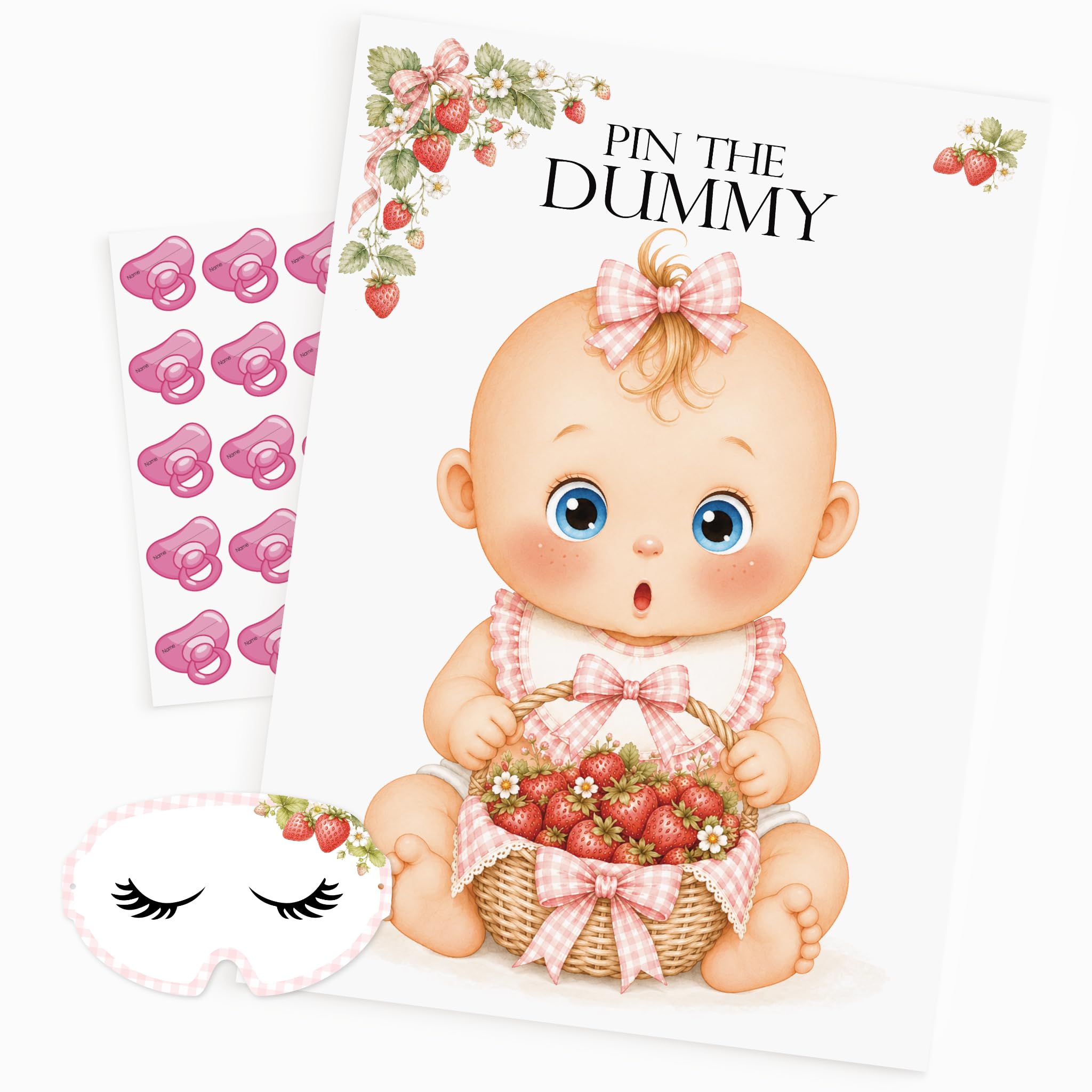 Mayfaire Lane Pin the Dummy Baby Shower Game | Berry Sweet Baby Girl (20)