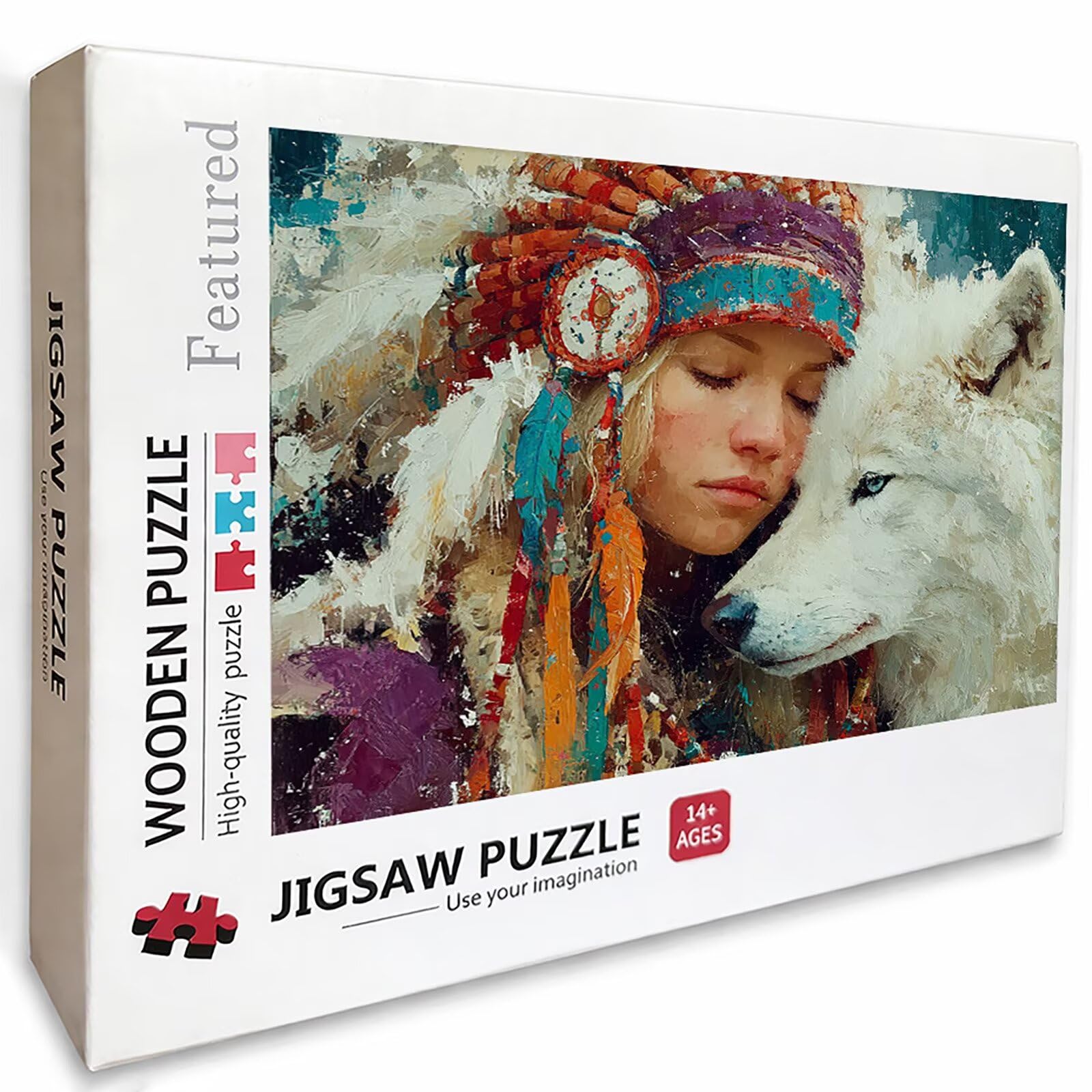 Mujer Puzzle de 2000 Piezas para Adultos, Puzzle Madera con Caja 99x70cm, Rompecabezas Adultos de Alta Dificultad, DIY Juego de Rompecabezas, Pasatiempo Creativo, Decoración de Verano, (Lobo) 2-4617