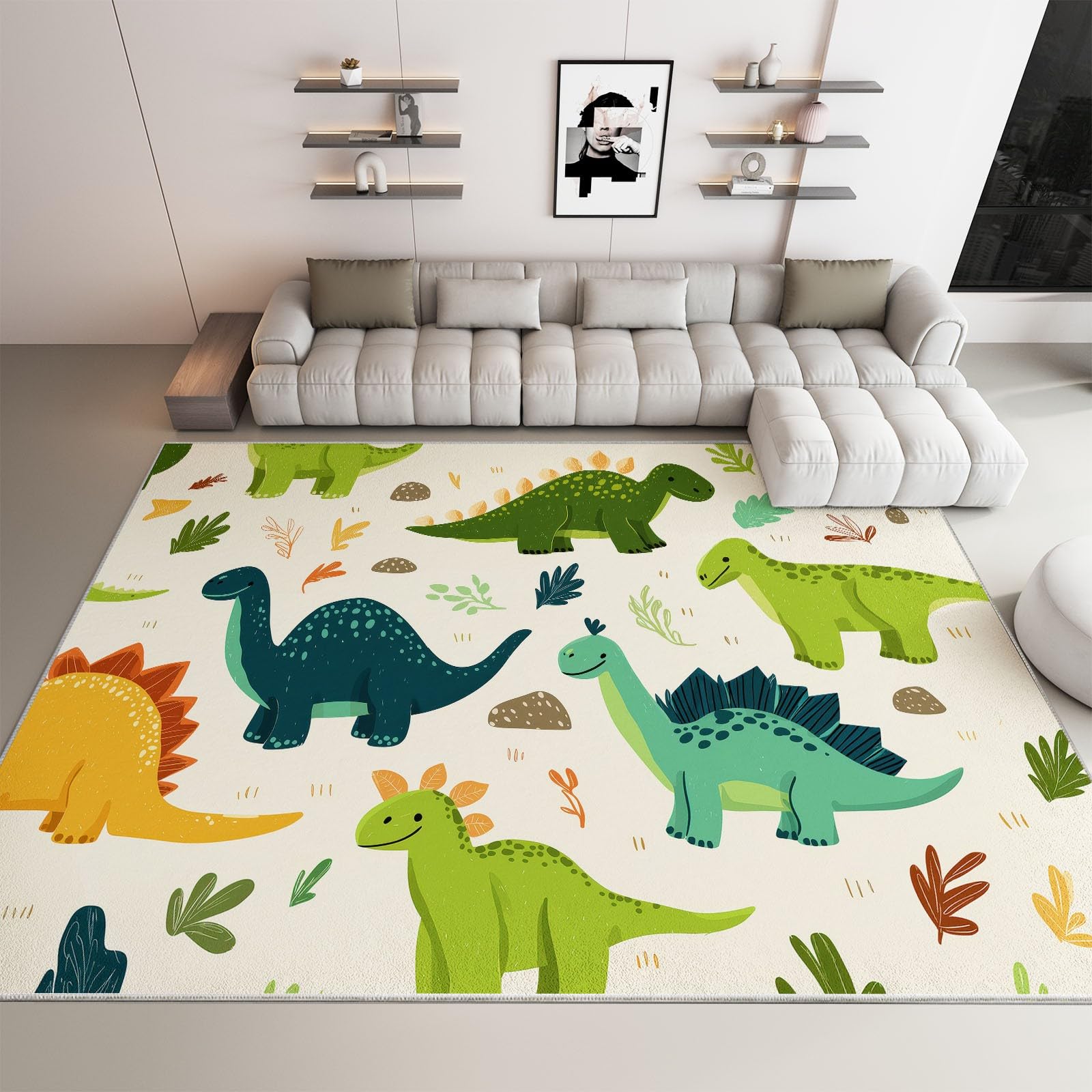 Tapis de chambre dinosaure lavable pour sécuriser le sol des enfants
