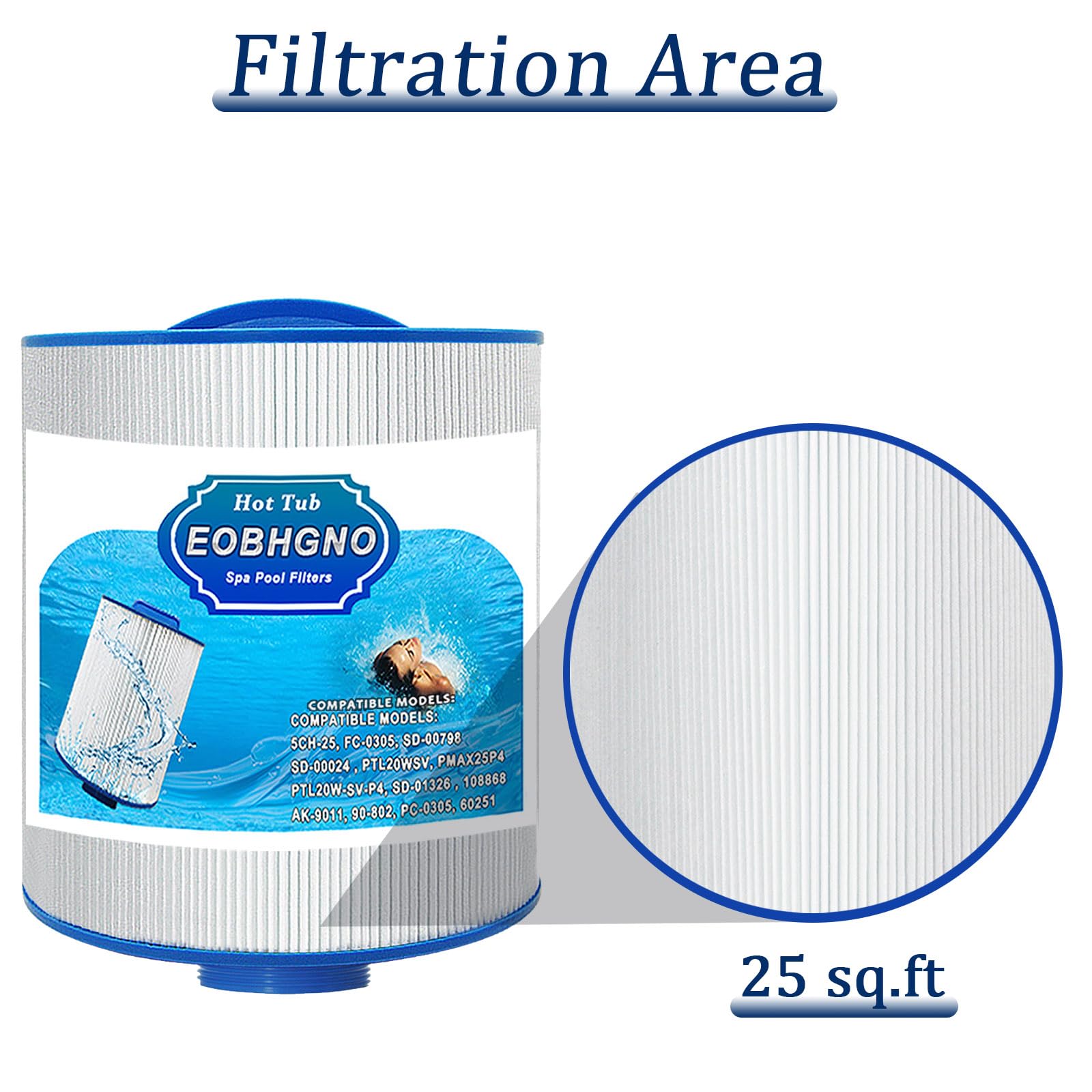 Filtro de spa para bañera de hidromasaje compatible con Unicel 5CH-25, Filbur FC-0305, PMAX25P4, MAAX Spas 108868, Baleen AK-9011, 90-802, SD-00798, SD-00024, MAAX Spas 25 cartucho de filtro de