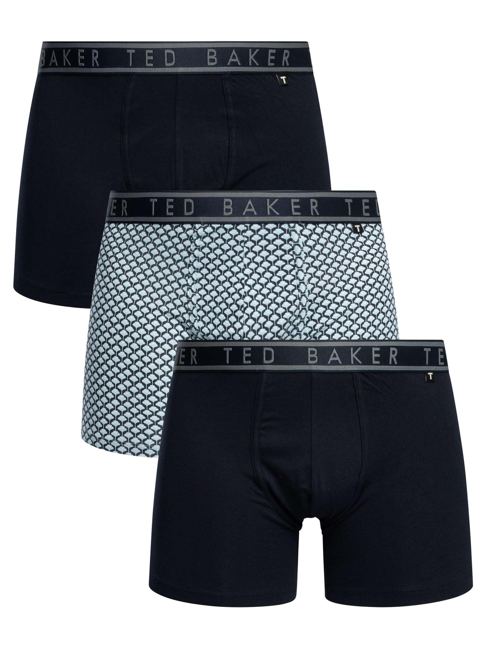 Ted Baker Men's Black 3-Pack Palms Print Boxer Briefs, Navy - Size: 33/32/32