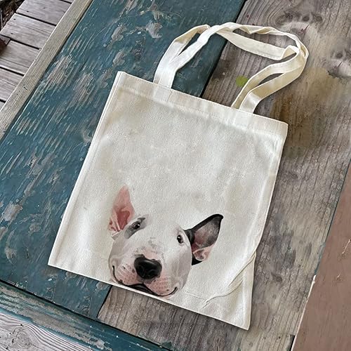 Vista 18 de WIRESTER Bolsa de lona para mujeres y niñas, bolsa de playa, comestibles y viajes, lindo perro