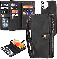 Vista 68 de TwoHead Funda tipo cartera para iPhone 12 Pro Max con tarjetero, funda magnética desmontable para teléfono 12 Pro Max, piel sintética, a prueba