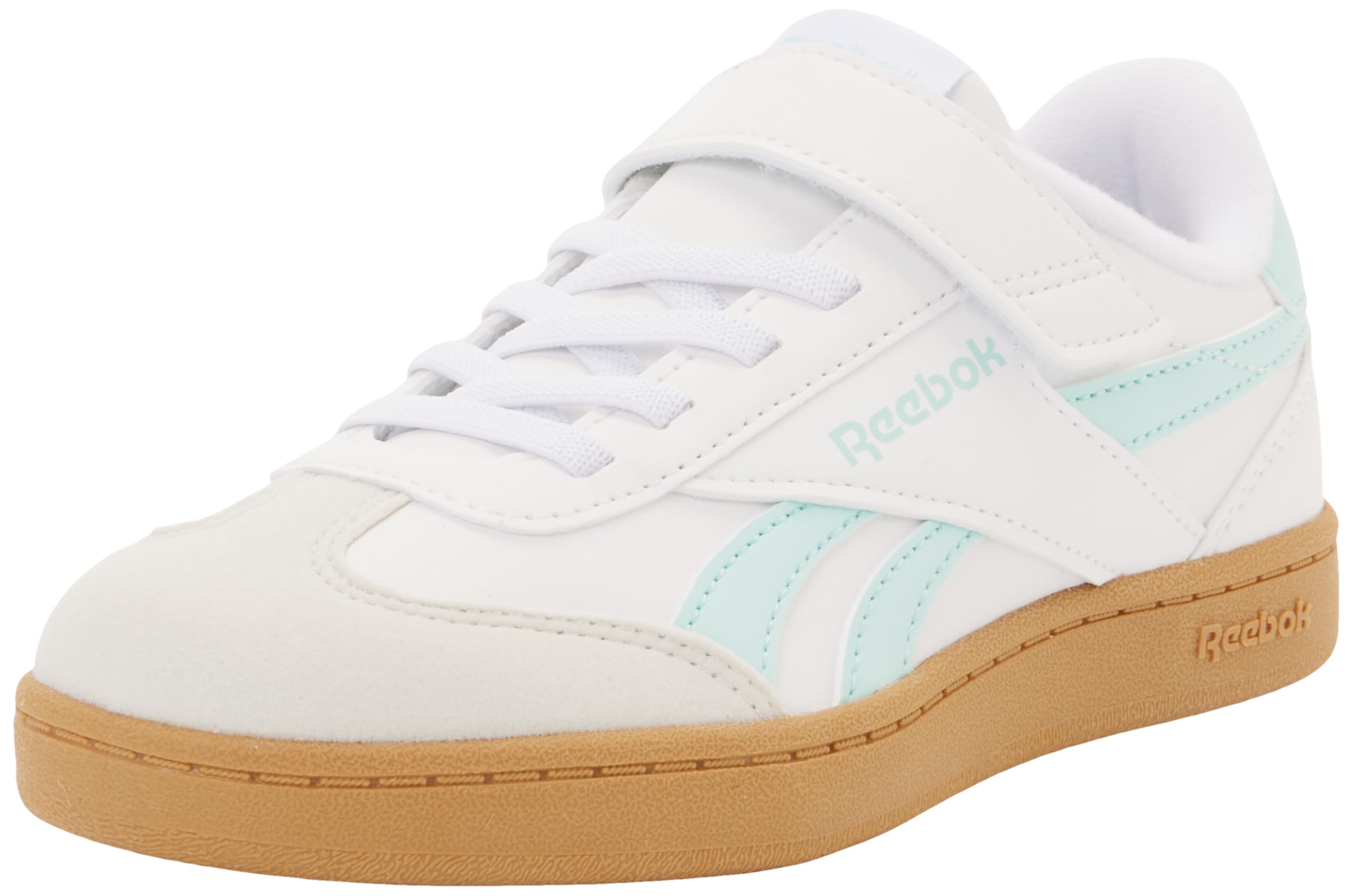 Reebok Smash Edge Elastic & Top Strap Trainers, White/GLITCHAQUA/SGUM1, 32.5 EU / 13.5 UK, White Glitchaqua Sgum1, 13 UK Child/1 UK