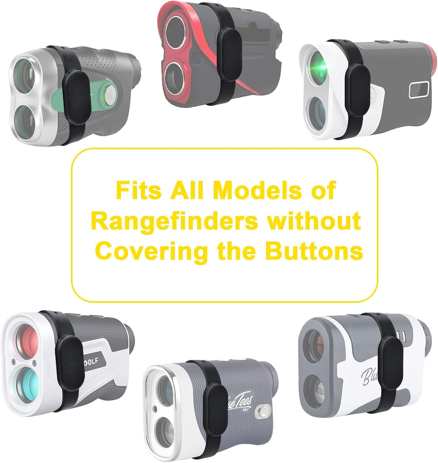 iGuerburn Golf Range Finder Magnetic Strap, Rangefinder Holder Mount Strong Magnet Secure Attract to Golf Cart, Adjustable Silicone Wrap Fits for All Rangefinders