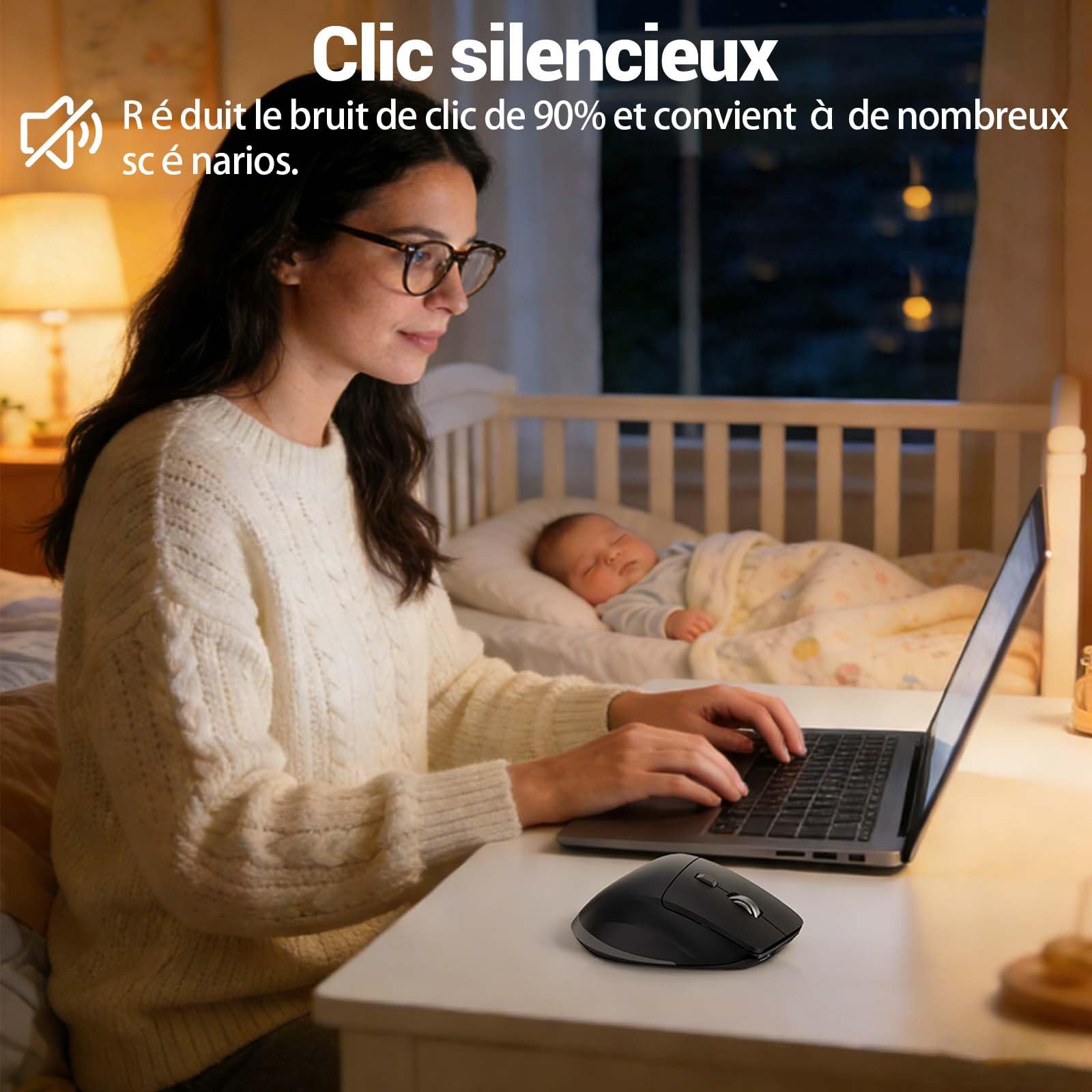 INFINMIND L551 Pro+ Souris sans Fil, Souris Bluetooth programmable, Design Silencieux Multi-appareils avec molette Pouce