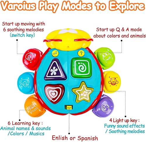 Miniatura 7 de Juguetes para gatear para bebés de 6 a 12 meses, juguete musical iluminado para bebés de 0 a 6 7 8 9 10 meses de edad, niños pequeños en español,