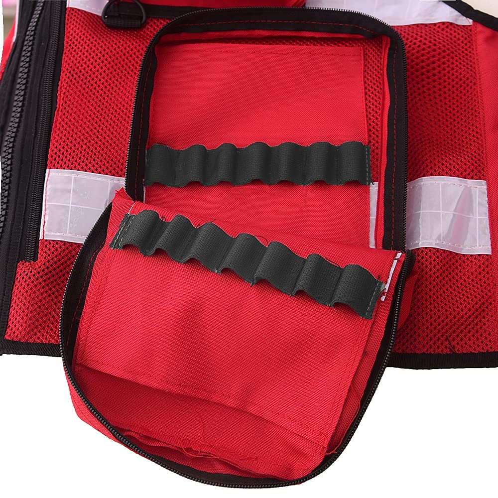 Sicherheitsweste Rot + 2 Patch MEDIC Reflektierend 211 | 2 Patch MEDIC, Reflektierend, 211