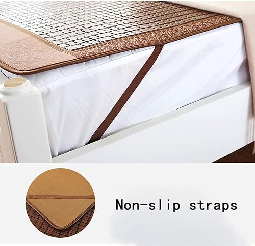 Miniatura 4 de Colchoneta de verano plegable para cama de verano, colchón fresco para dormir, cama de enfriamiento para el hogar, escuela, dormitorio, marrón, 70.9