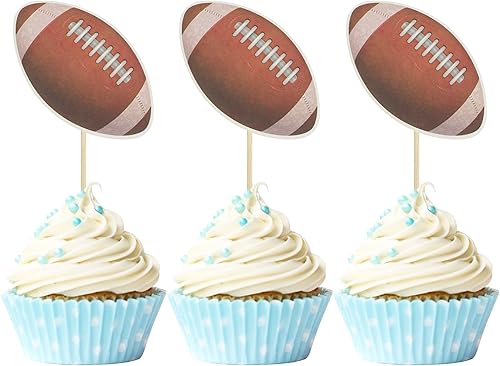 Gyufise 36 piezas de decoración de pastel de fútbol americano para decoración de fiesta de cumpleaños con temática de fútbol americano para baby