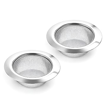 DALUCI Stainless Steel Sink Strainer | Kitchen Sink Drain Filter & Waste Coupling Jali | Rust Proof Heavy Duty Sink Strainer Steel with Wide Rim (11 CM) (2)