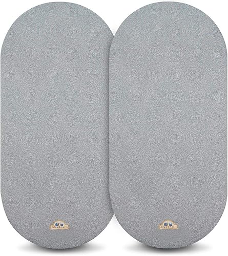 BlueSnail Sábana bajera ajustable para moisés, suave y elástica, 2 unidades (moisés, gris)
