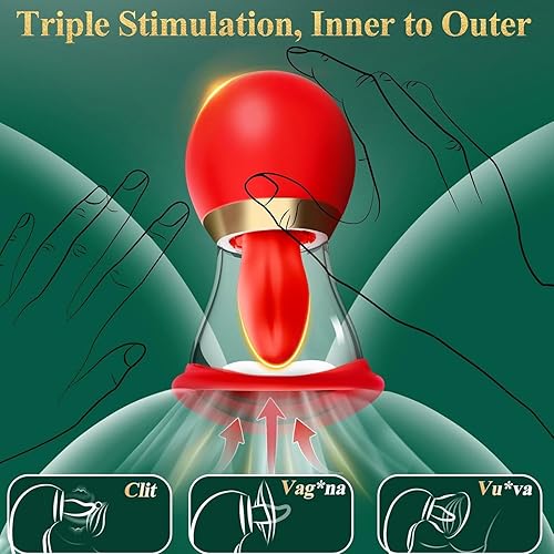 Miniatura 2 de Juguetes sexuales vibradores para mujeres – 5 en 1 AI APP Rose Toy Juguetes para adultos Vibrador de succión 3 succiones, 9 lenguas lamiendo