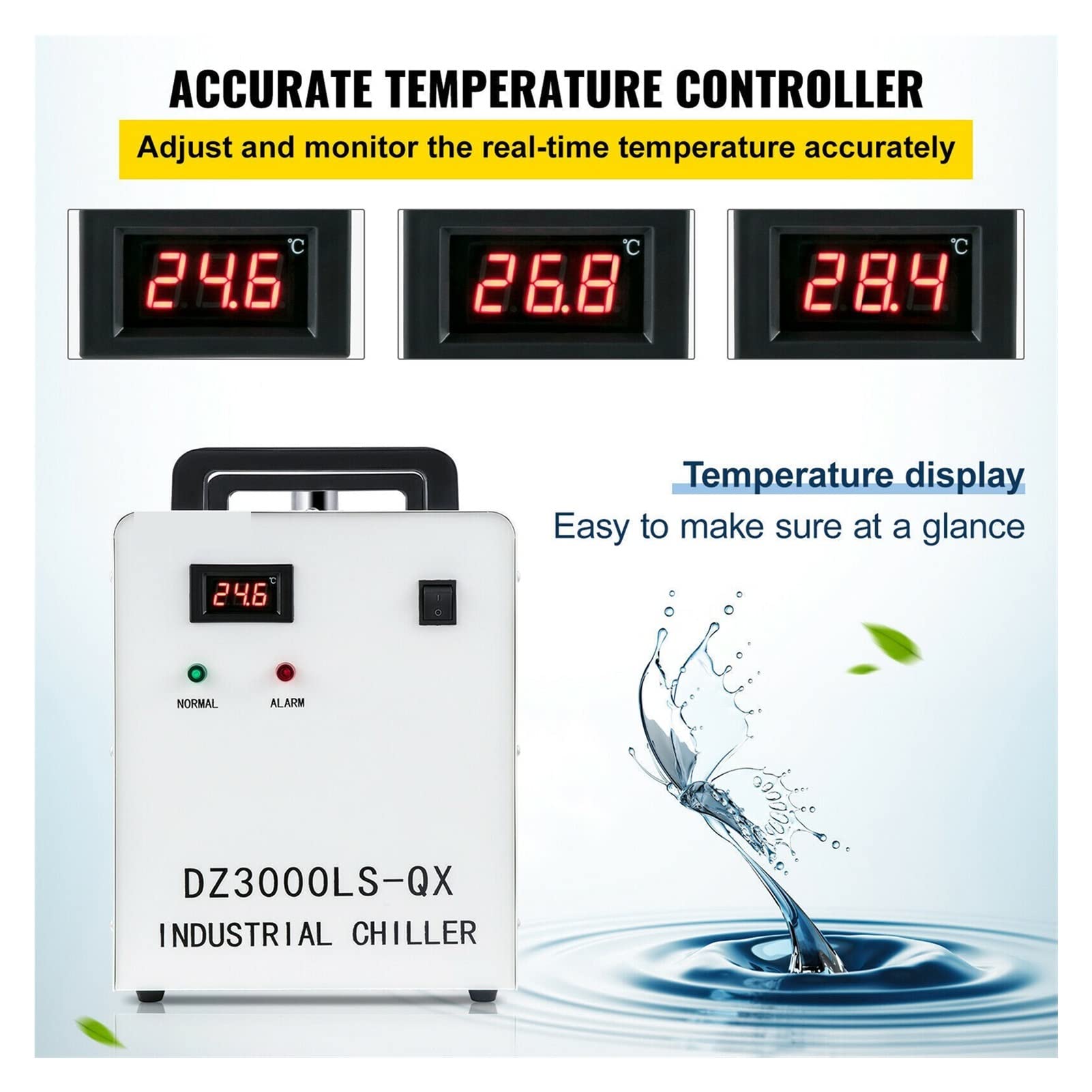 CW3000AG Macchina for refrigeratore d'acqua con canottiere da 9 litri e ventola di raffreddamento for il dell'acqua industriale for 6 0W80W CO2 Tubo vetro