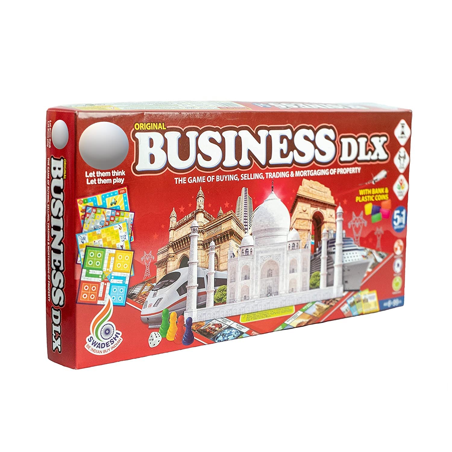 STACKRAID Fun Filled Business 5 in 1 Deluxe Game with Plastic Money Coins for Young Businessmen to Learn Trading and Other Systems of Buying and Selling