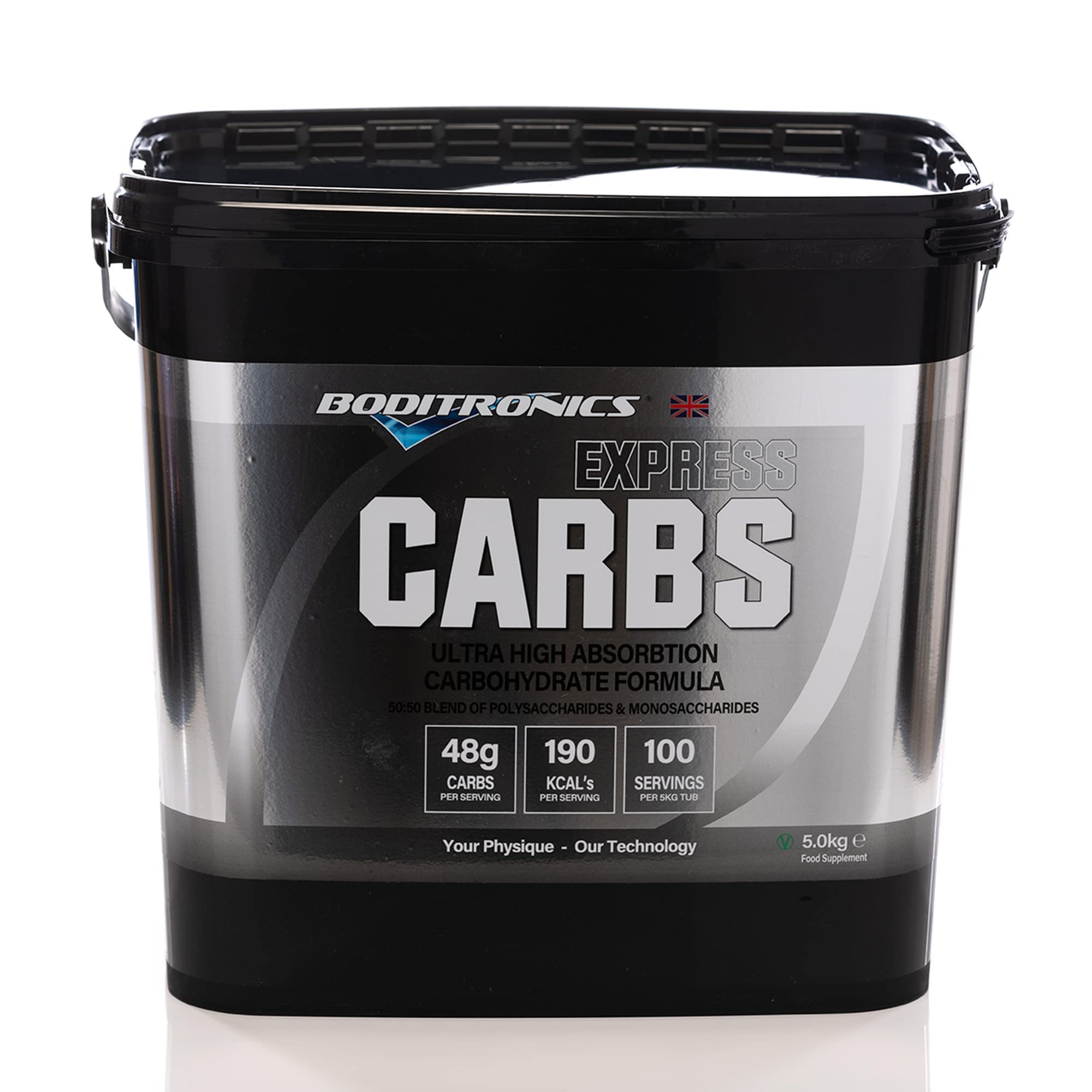 Boditronics Express Carbs, for Pre Workout Energy Drink Powder, Protein Shakes with 95g Carbohydrate Supplements for Quick Energy Booster During The Workout (5 kg (Pack of 2))