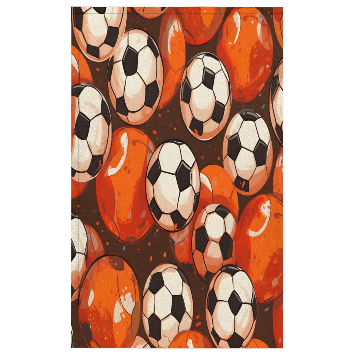 Preboun Fußball-Küchentücher Set, 4 Stück – Mikrofaser, Saugfähig, 60×40 Cm, Mit Fußball-Motiven, Für Küche & Sport-Partys
