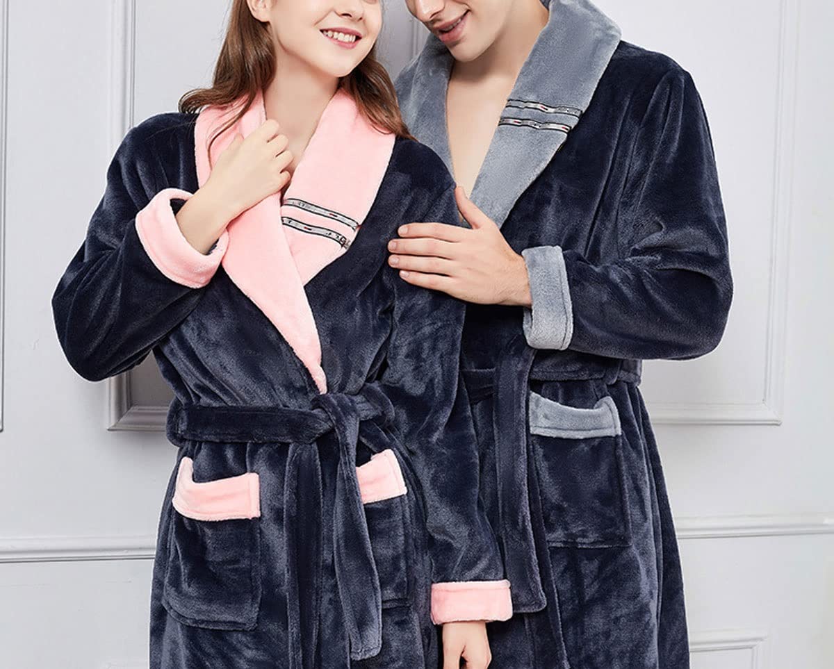 Abiti da asporto da Donna e da Uomo, Accappatoio Scialle, soffice da Bagno Leggero in Pile, Inverno Caldo Kimono Accappatoio (Color : Man 1, Size : L)
