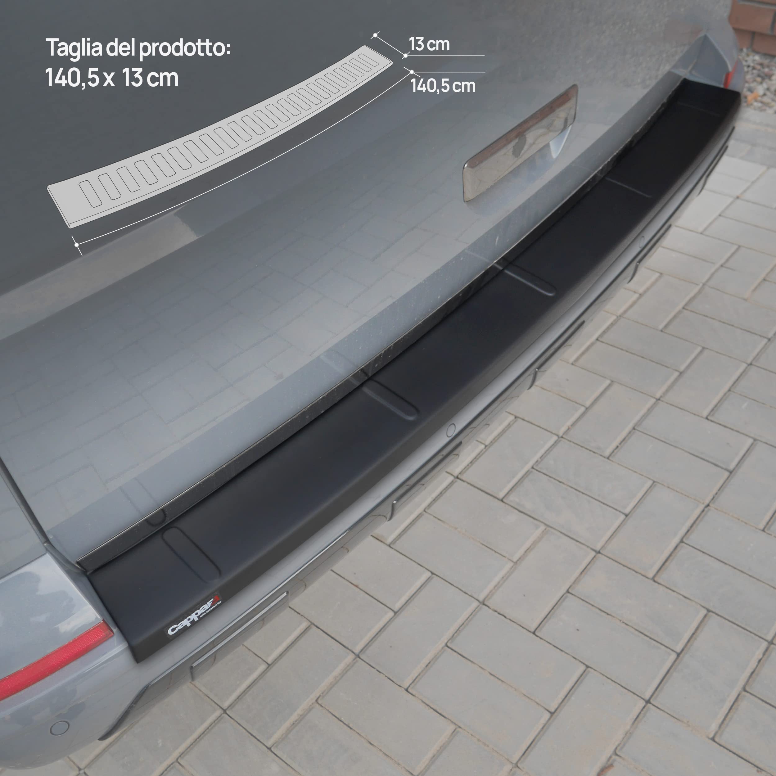 Chromemaster | Protezione paraurti Posteriore | Compatibile con VW T6 2015-2019 | Plastica ABS, Nero Opaco | Protegge la Vernice del Paraurti dai Graffi